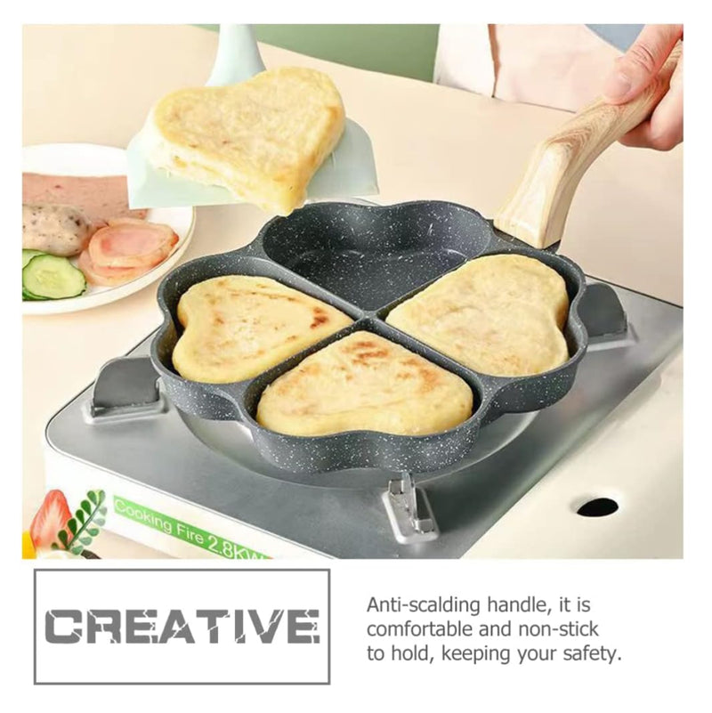 Sartén de 4 Puestos en Forma de Corazón – Cocina con Amor Cada Mañana